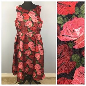 Lindy Bop Nova Raindrop Rose Dress UK 16